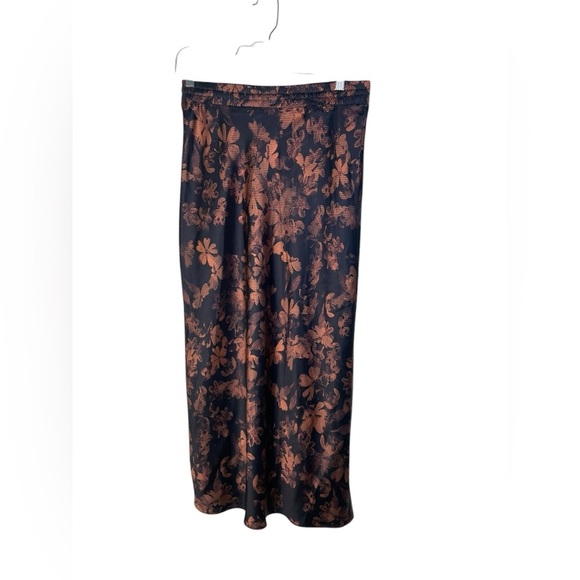 NWOT Sample Sale Floral Maxi Skirt Size Small Black Brown No Tags - Picture 4 of 5